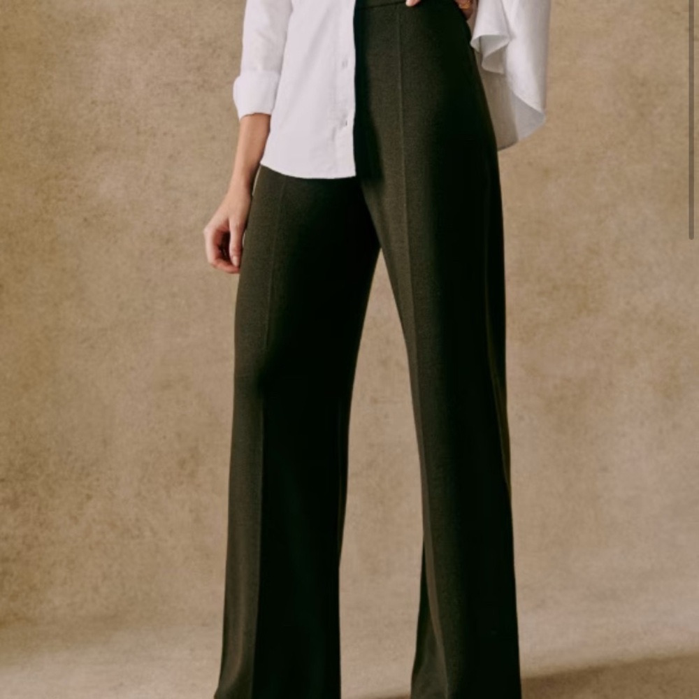 Sezane Matthew Merino Wool Trousers - Navy